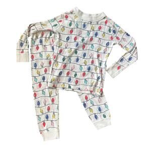 Hanna Andersson 4 100cm Unisex Pajamas Bright Bulbs Lounge Holiday Light Festive